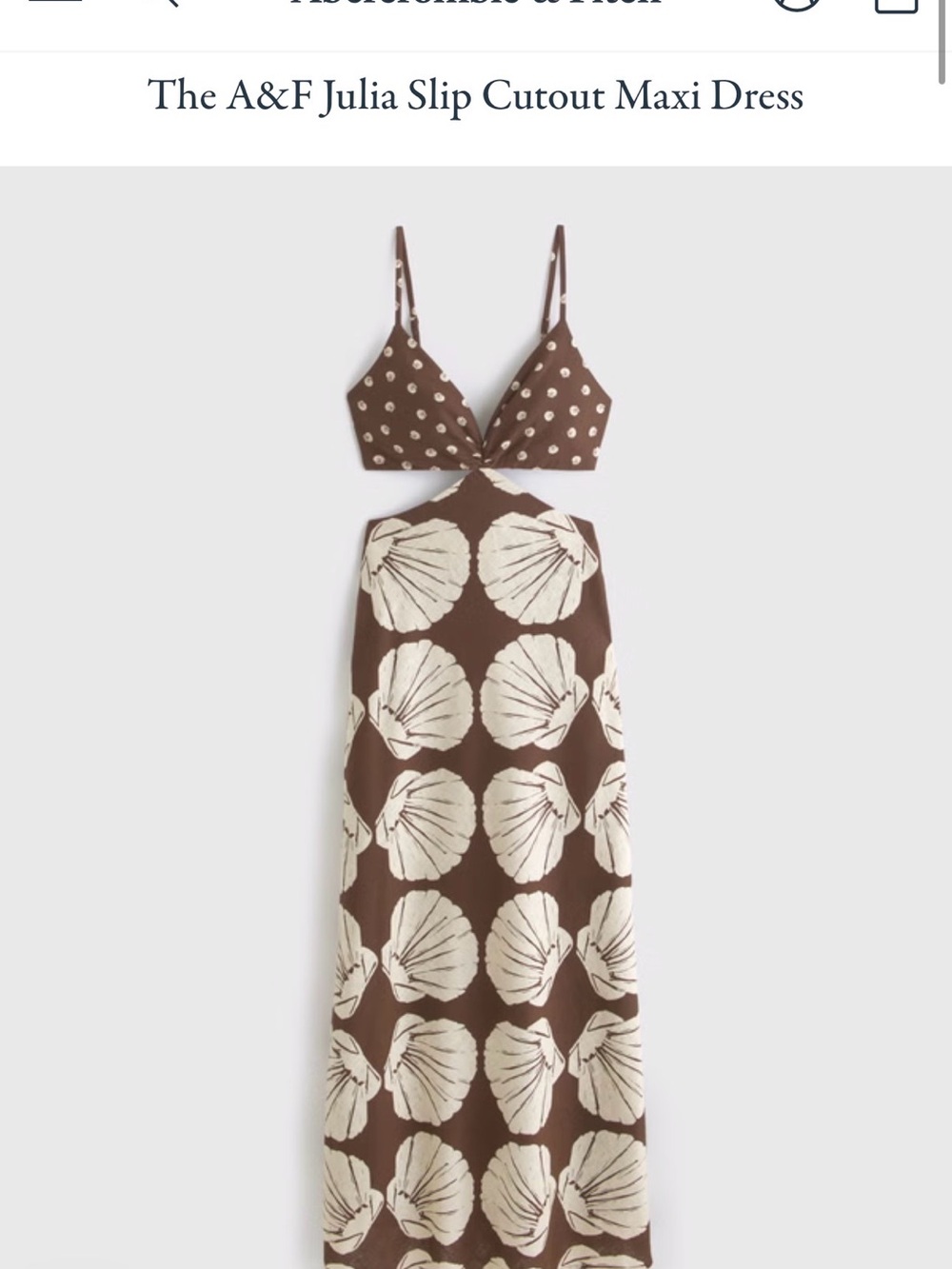 The A&F Julia Slip Cutout Maxi Dress - Brown Shell